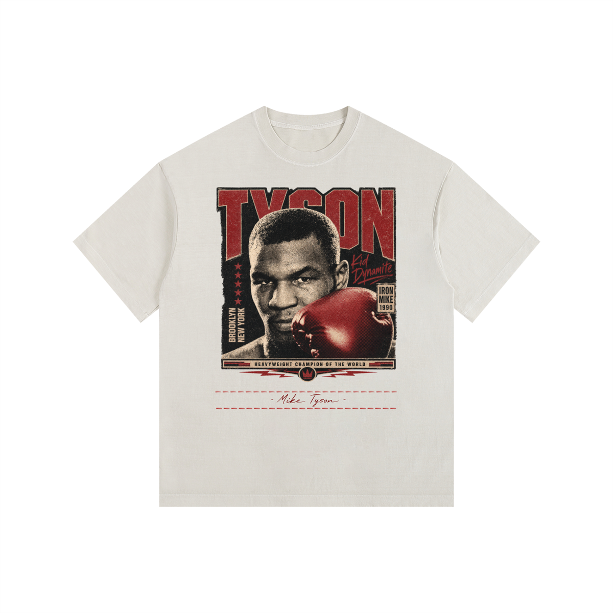 Mike Tyson Vintage - Vintage Washed Oversized Cotton T-Shirt