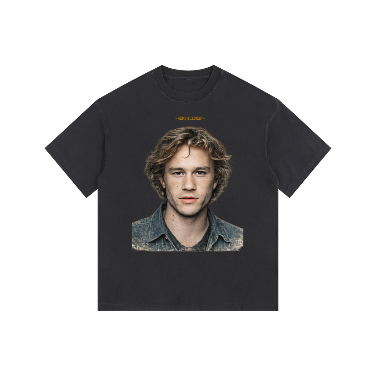 Heath Ledger - Vintage Washed Oversized Cotton T-Shirt