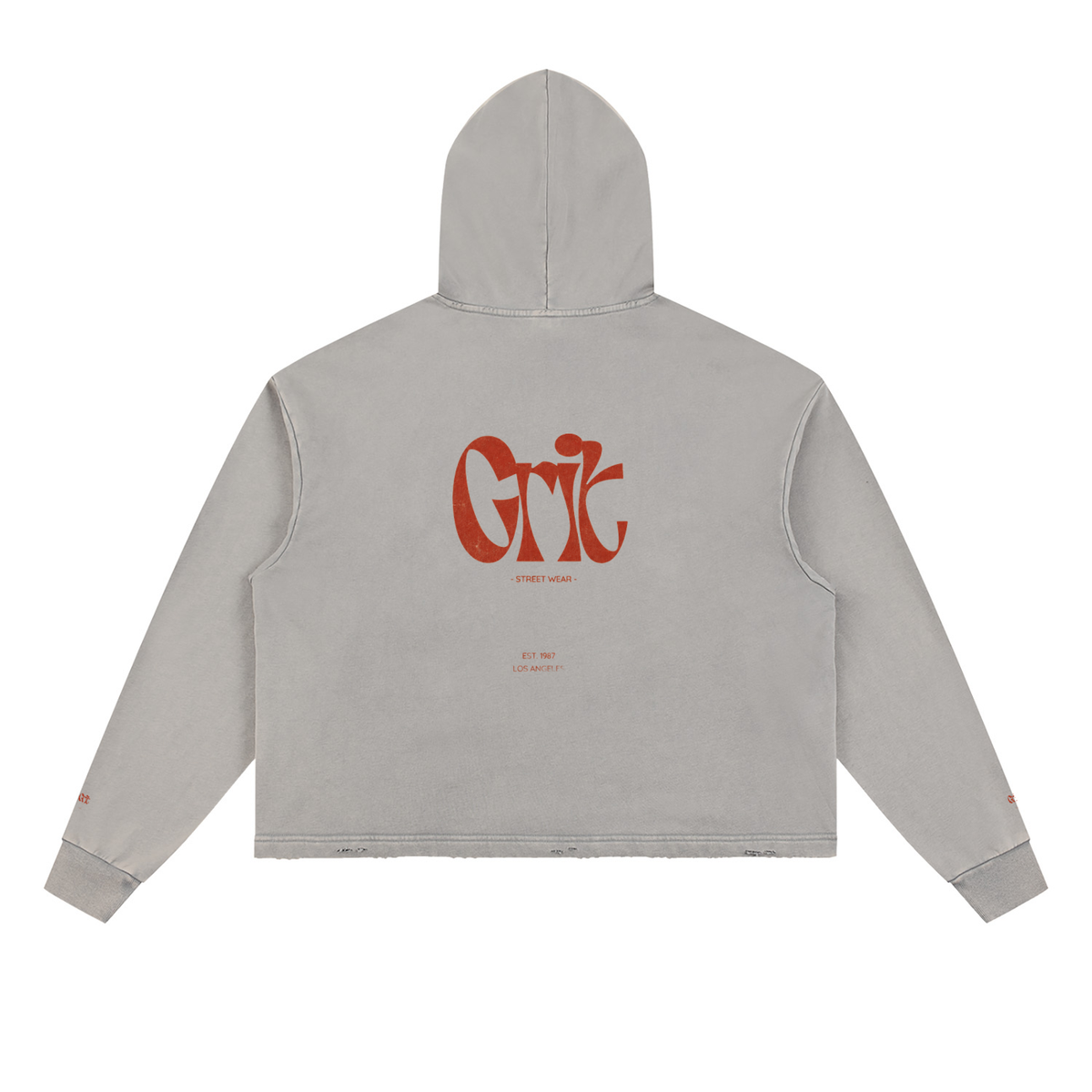 Grit Hoodie - Vintage Washed Frayed-Hem Hoodie