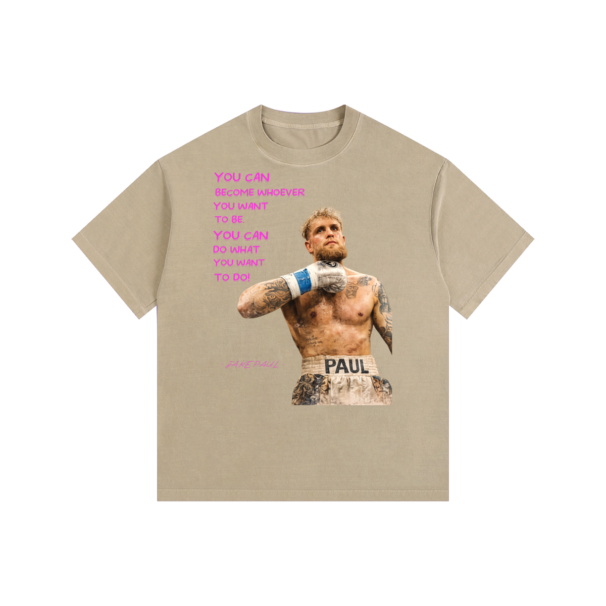 JAKE PAUL - Vintage Washed Oversized Cotton T-Shirt