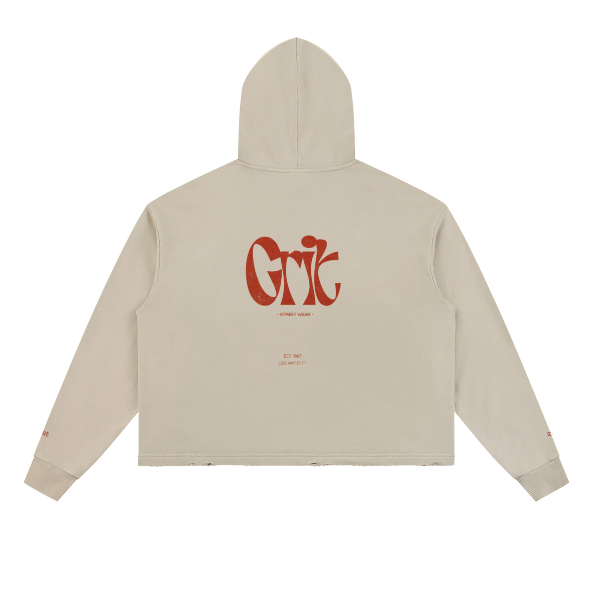 Grit Hoodie - Vintage Washed Frayed-Hem Hoodie