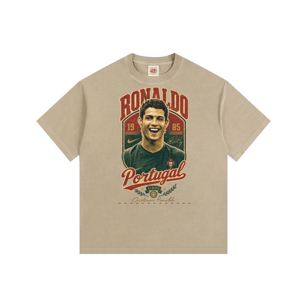 CRISTIANO RONALDO - Vintage Washed Oversized Cotton T-Shirt