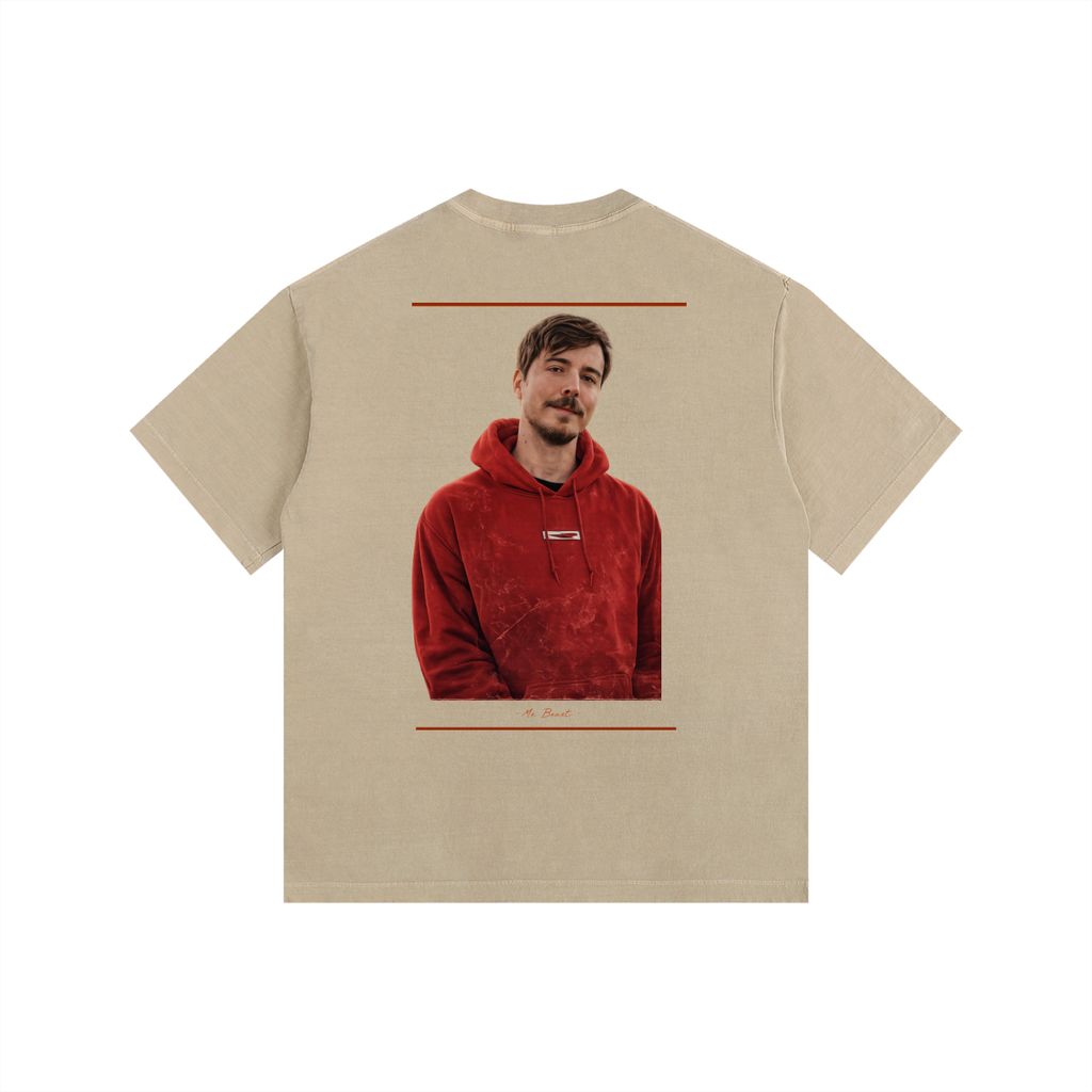 MR. BEAST - Vintage Washed Oversized Cotton T-Shirt