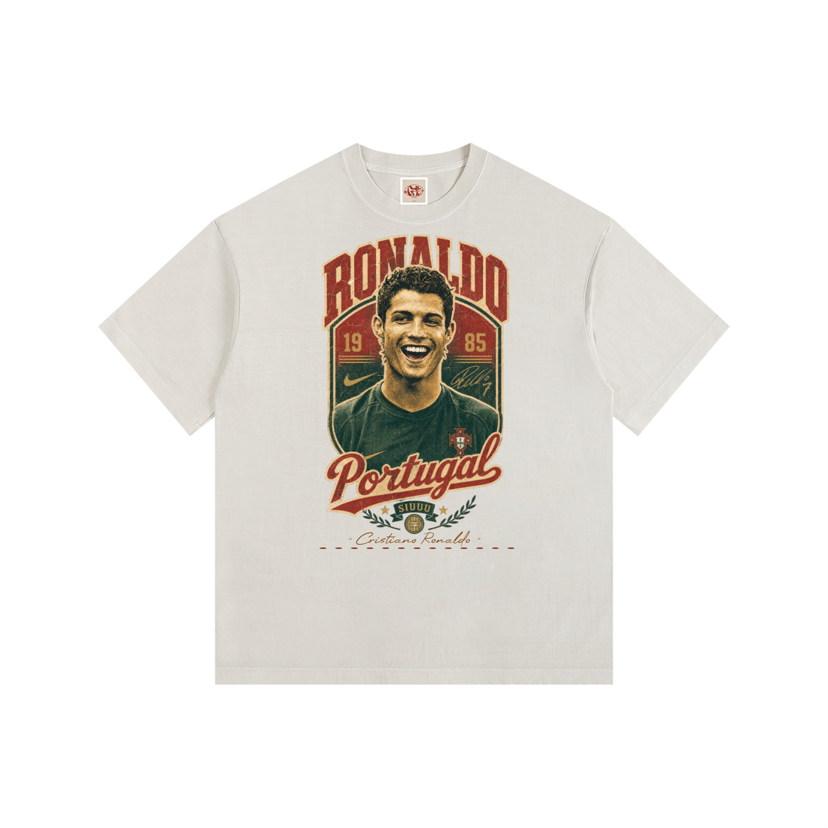 CRISTIANO RONALDO - Vintage Washed Oversized Cotton T-Shirt