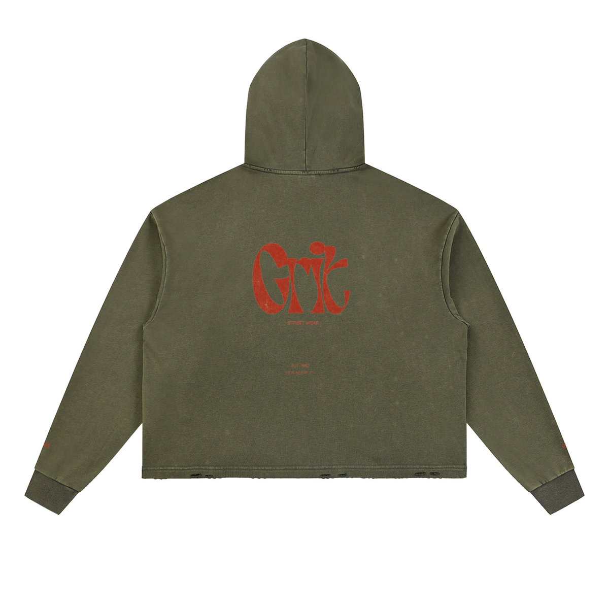 Grit Hoodie - Vintage Washed Frayed-Hem Hoodie
