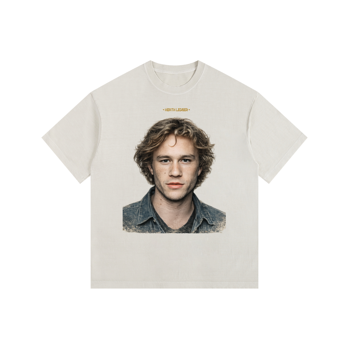 Heath Ledger - Vintage Washed Oversized Cotton T-Shirt