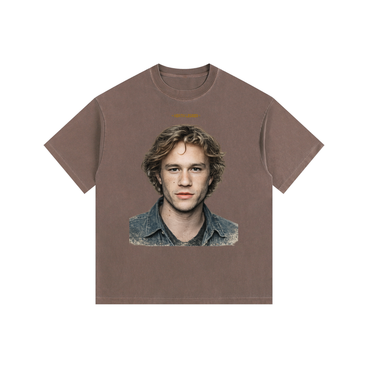 Heath Ledger - Vintage Washed Oversized Cotton T-Shirt