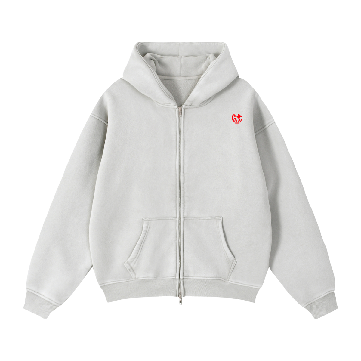 Grit - Zip-Through Boxy Fleece Hoodie