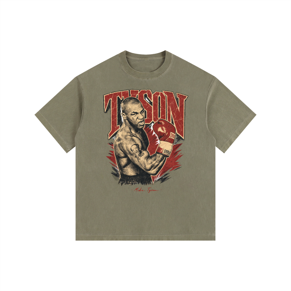Mike Tyson - Vintage Washed Oversized Cotton T-Shirt