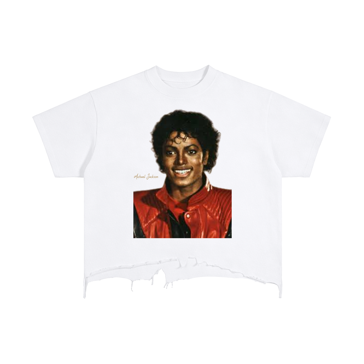 Michael Jackson - Vintage Wash Boxy Distressed Hem T-Shirt