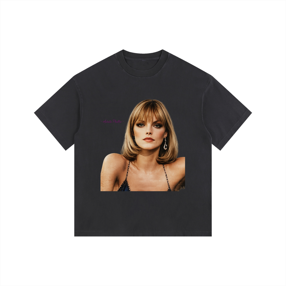 Michelle Pfeiffer - Vintage Washed Oversized Cotton T-Shirt