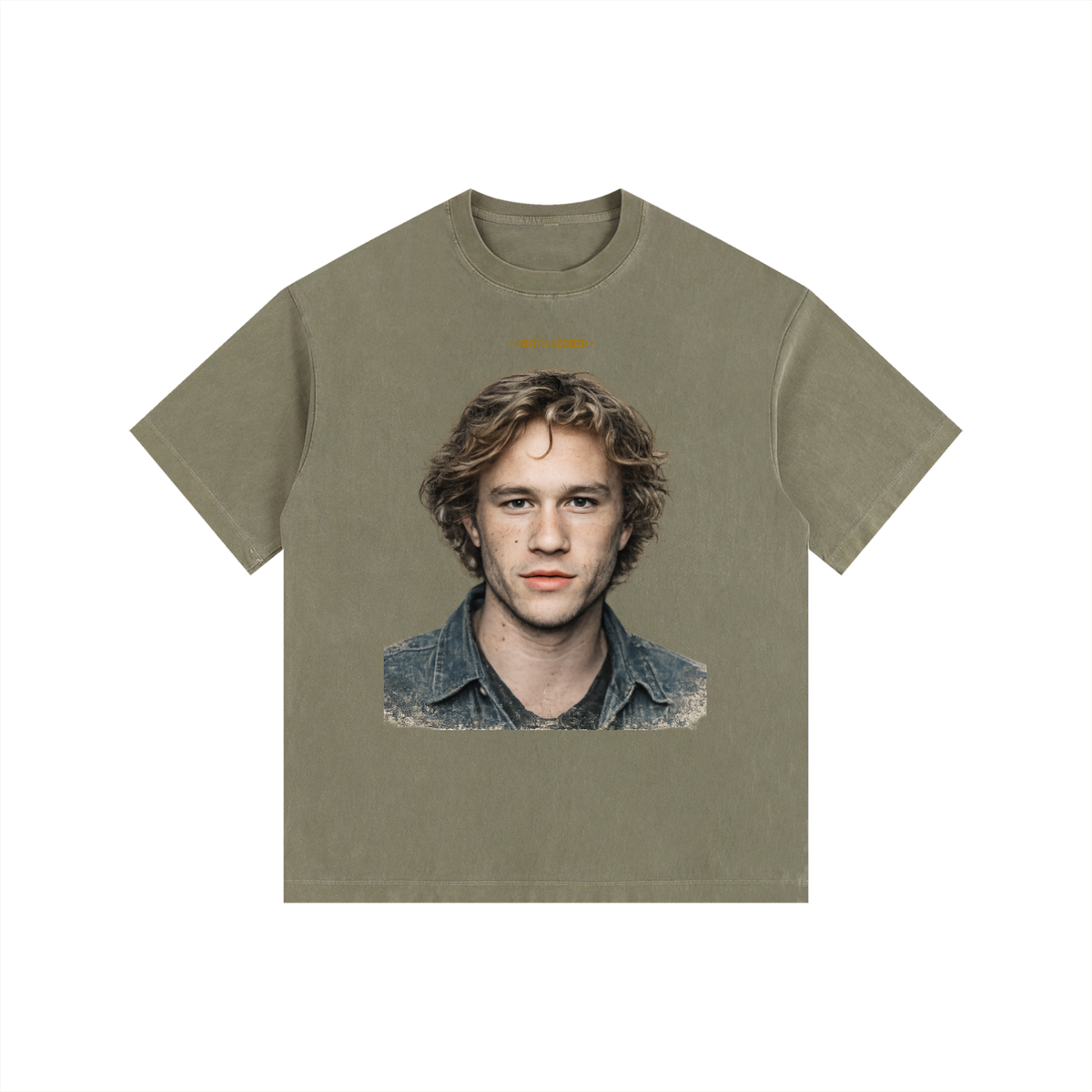 Heath Ledger - Vintage Washed Oversized Cotton T-Shirt