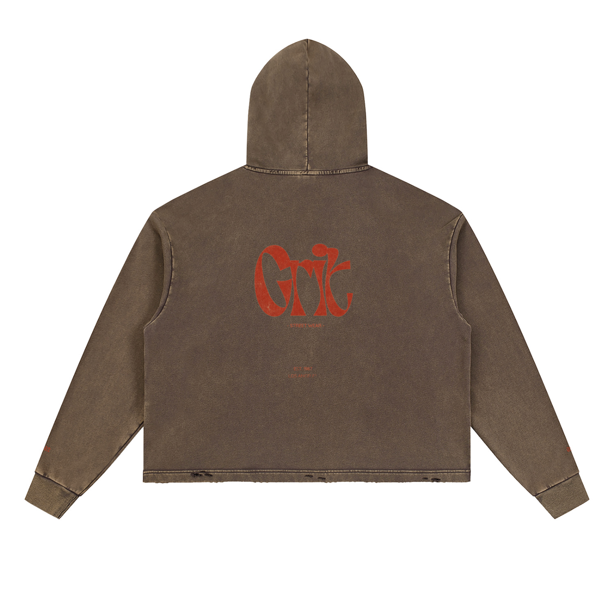 Grit Hoodie - Vintage Washed Frayed-Hem Hoodie