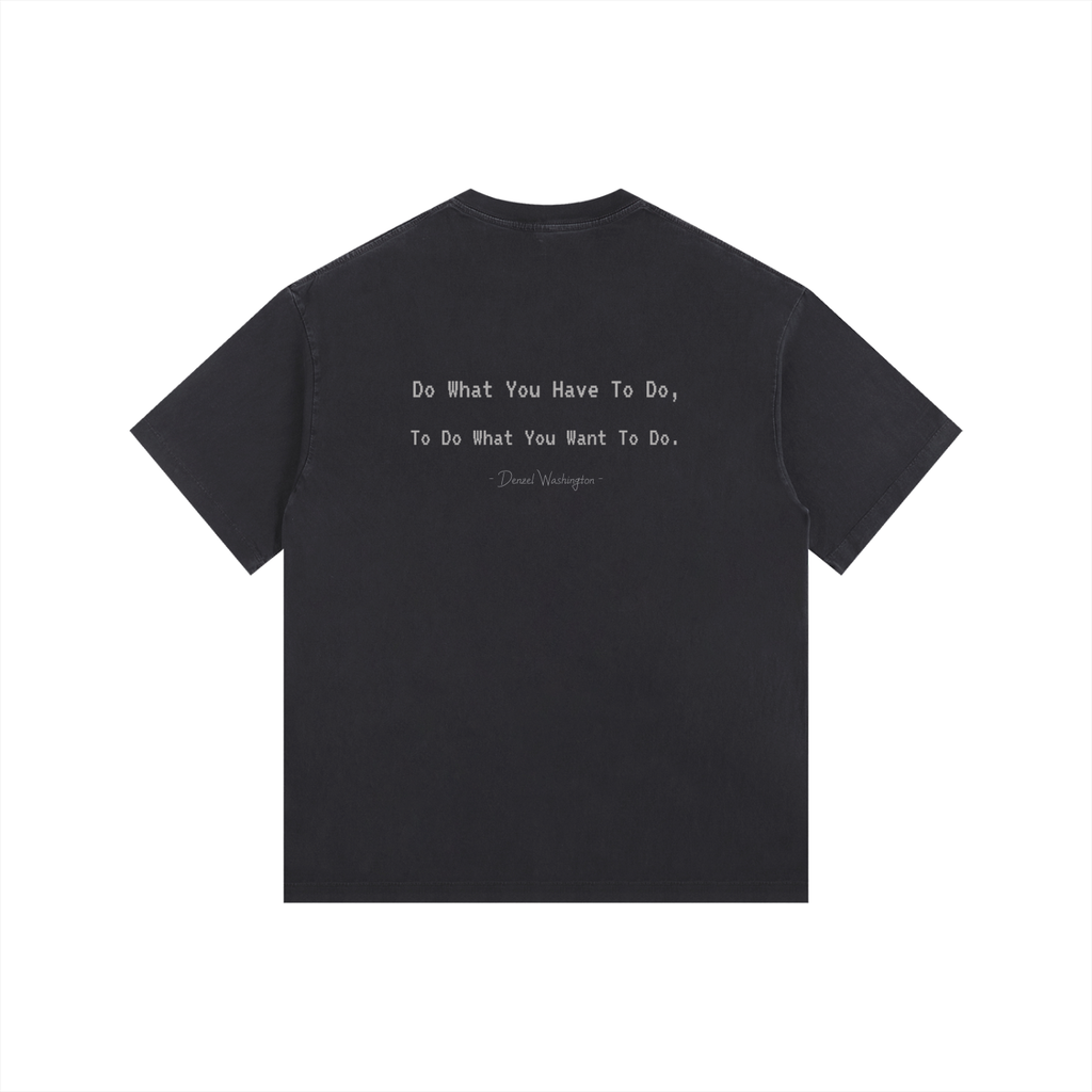 Denzel Washington - Vintage Washed Oversized Cotton T-Shirt