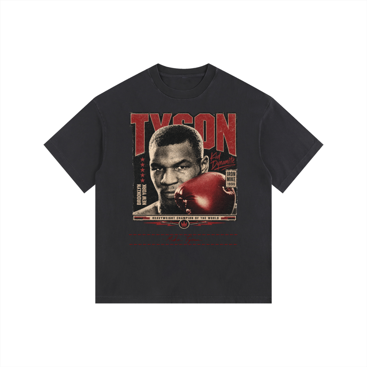 Mike Tyson Vintage - Vintage Washed Oversized Cotton T-Shirt