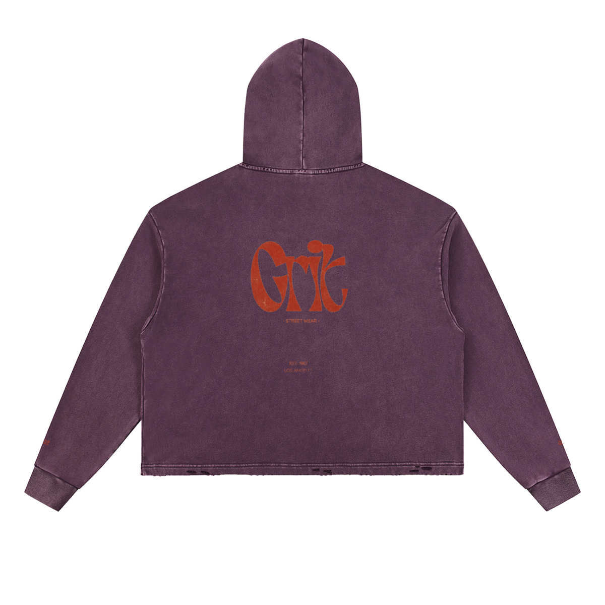 Grit Hoodie - Vintage Washed Frayed-Hem Hoodie