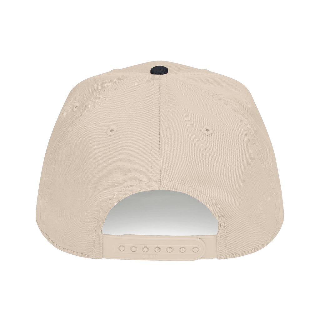 Grit - Mid Profile Baseball Cap — Red 'Crt' Script Embroidered Logo