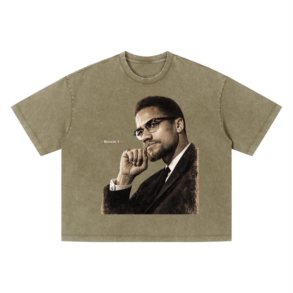 Malcolm X - Unisex Vintage Wash Boxy T-Shirt