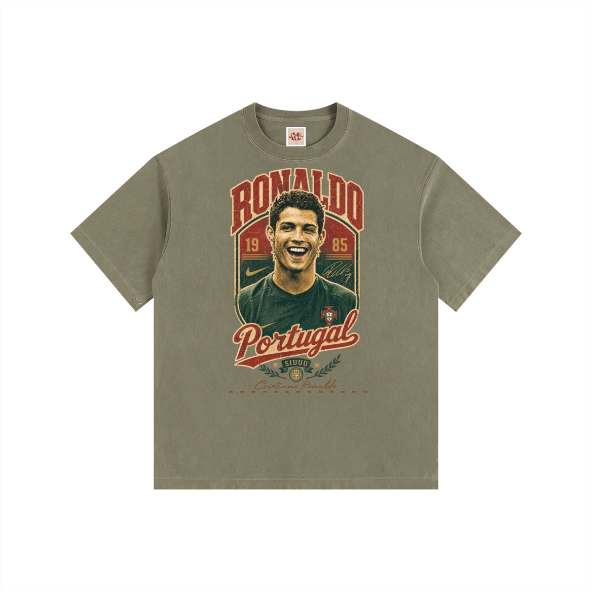 CRISTIANO RONALDO - Vintage Washed Oversized Cotton T-Shirt