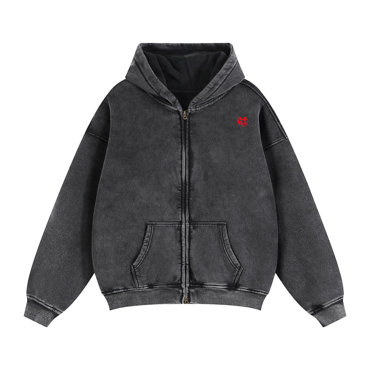 Grit - Zip-Through Boxy Fleece Hoodie