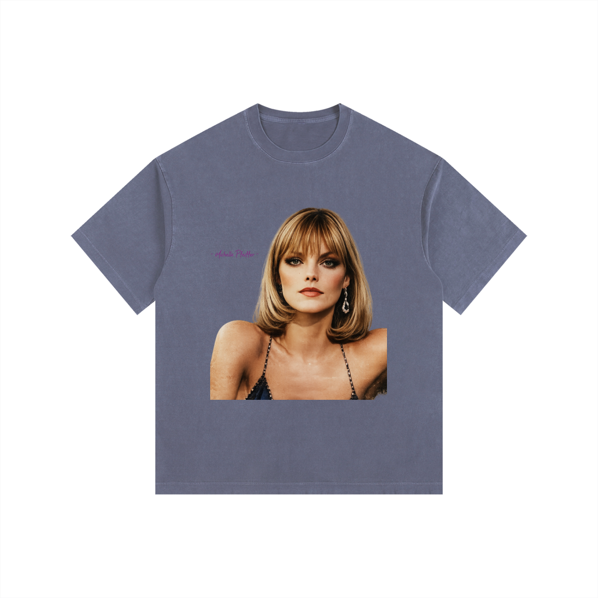 Michelle Pfeiffer - Vintage Washed Oversized Cotton T-Shirt