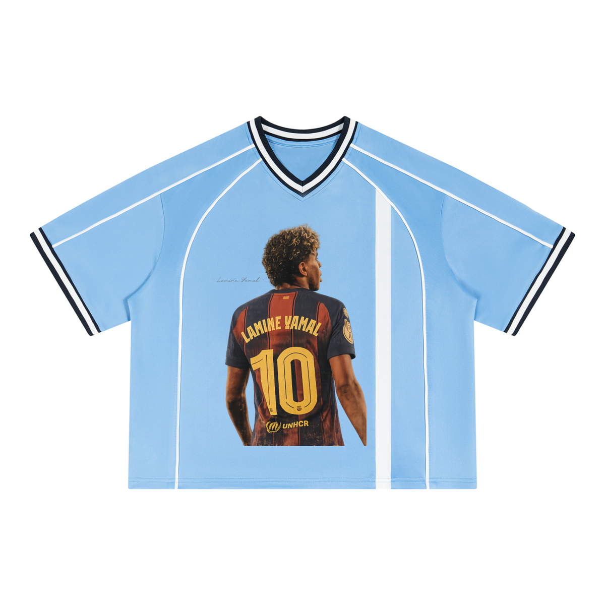 Lamine Yamal - Unisex Boxy V-Neck Soccer Jersey