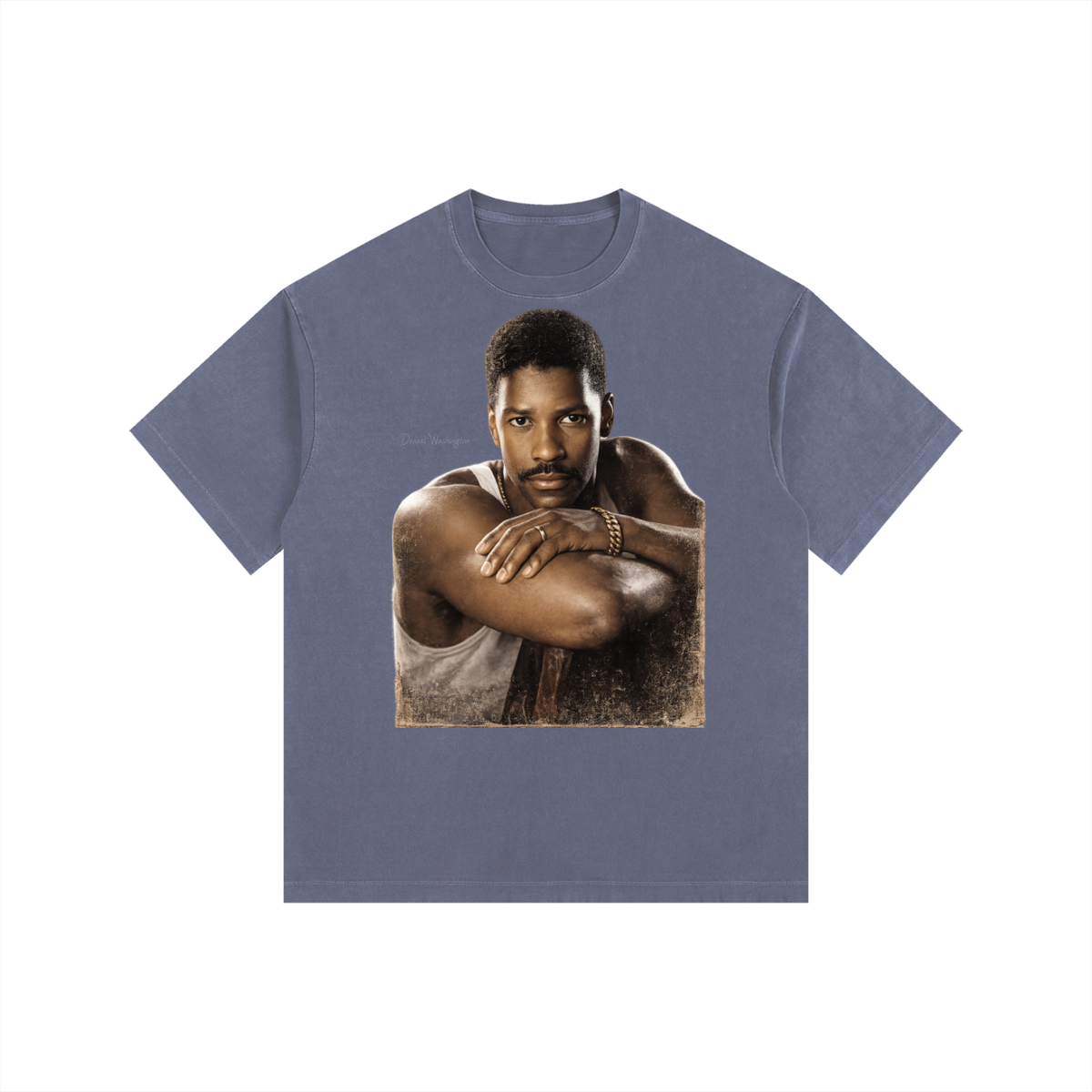 Denzel Washington - Vintage Washed Oversized Cotton T-Shirt