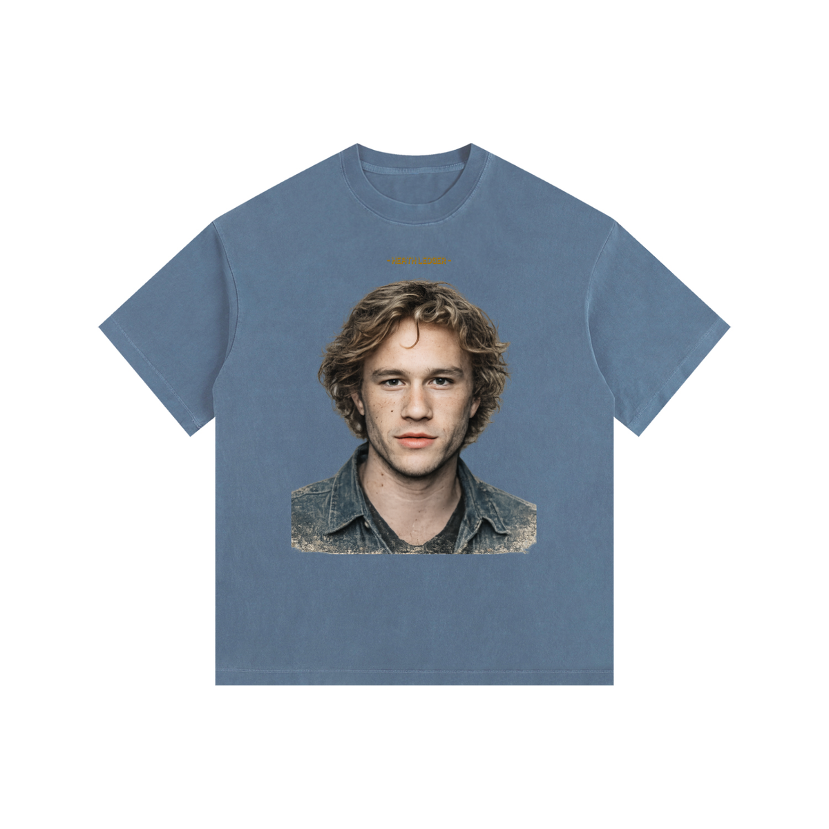 Heath Ledger - Vintage Washed Oversized Cotton T-Shirt