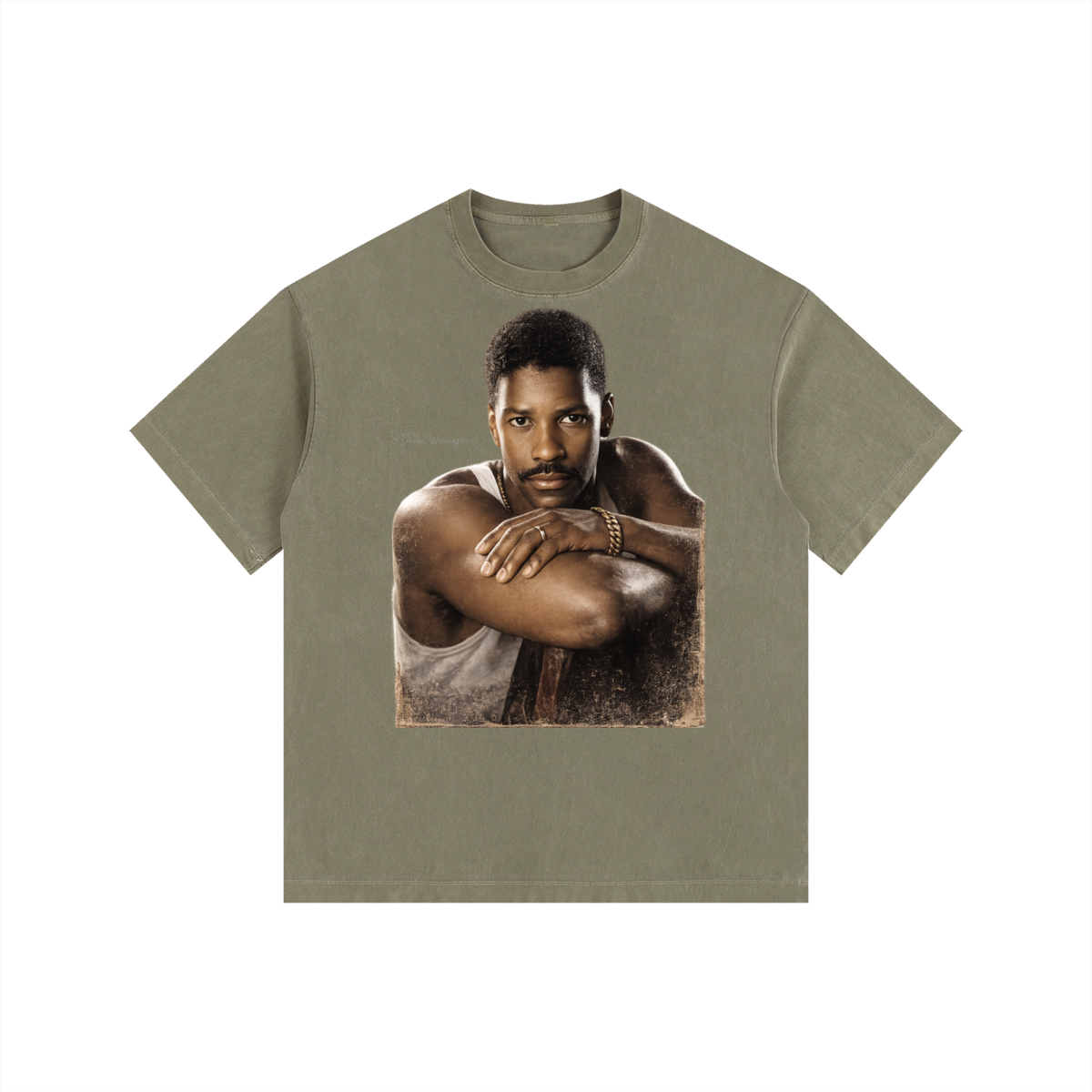 Denzel Washington - Vintage Washed Oversized Cotton T-Shirt