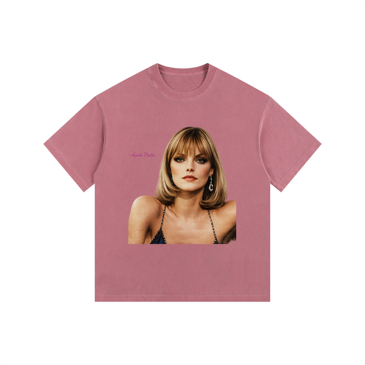 Michelle Pfeiffer - Vintage Washed Oversized Cotton T-Shirt