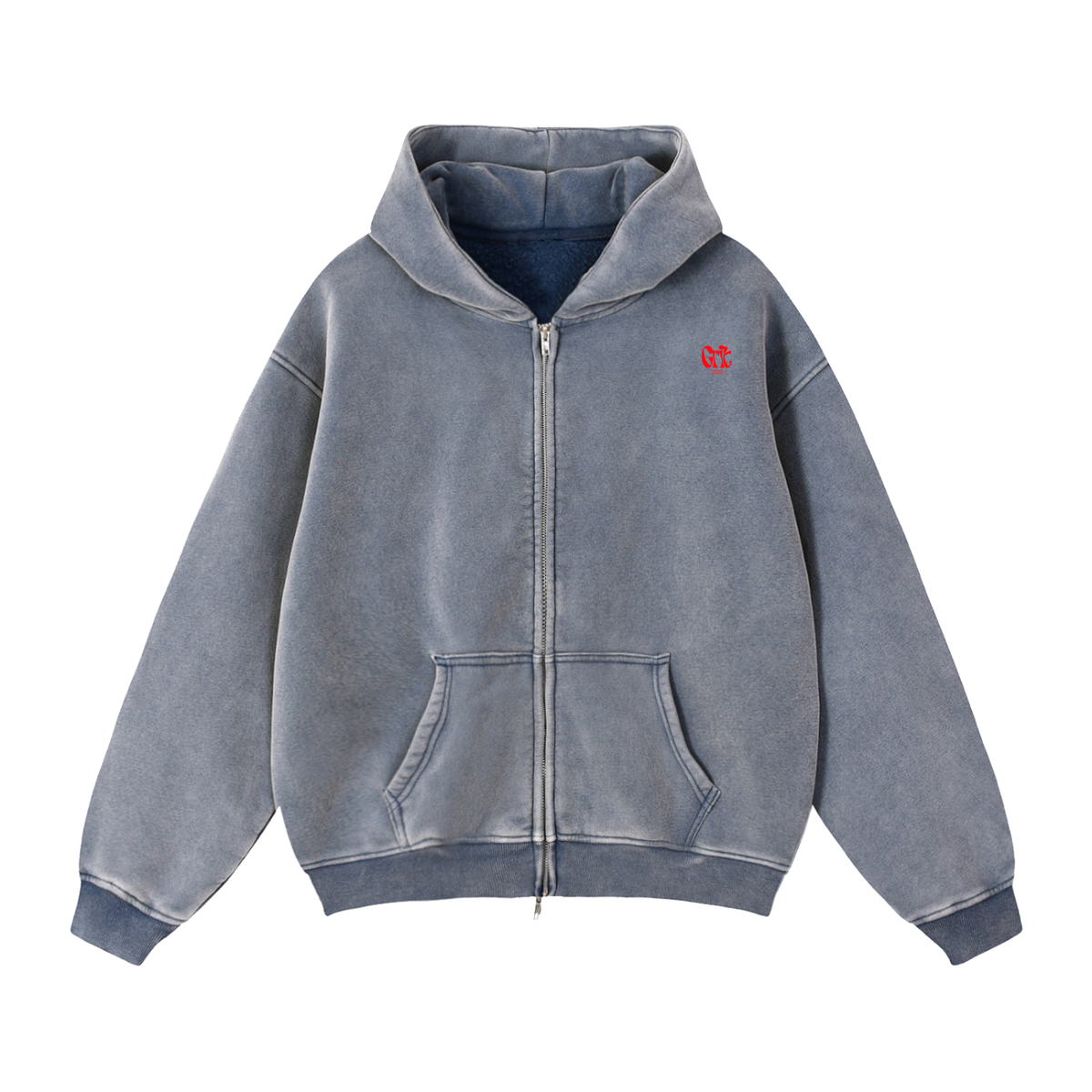 Grit - Zip-Through Boxy Fleece Hoodie