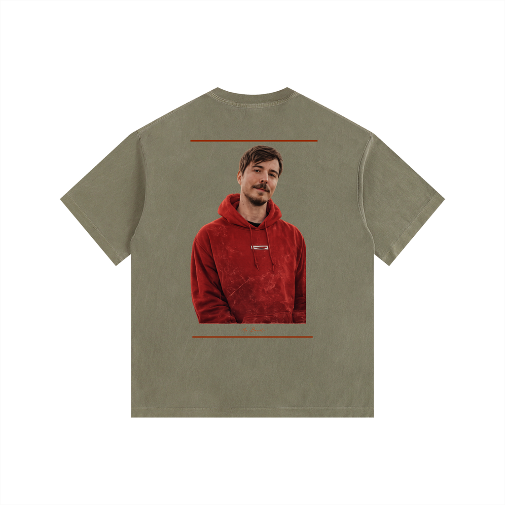 MR. BEAST - Vintage Washed Oversized Cotton T-Shirt