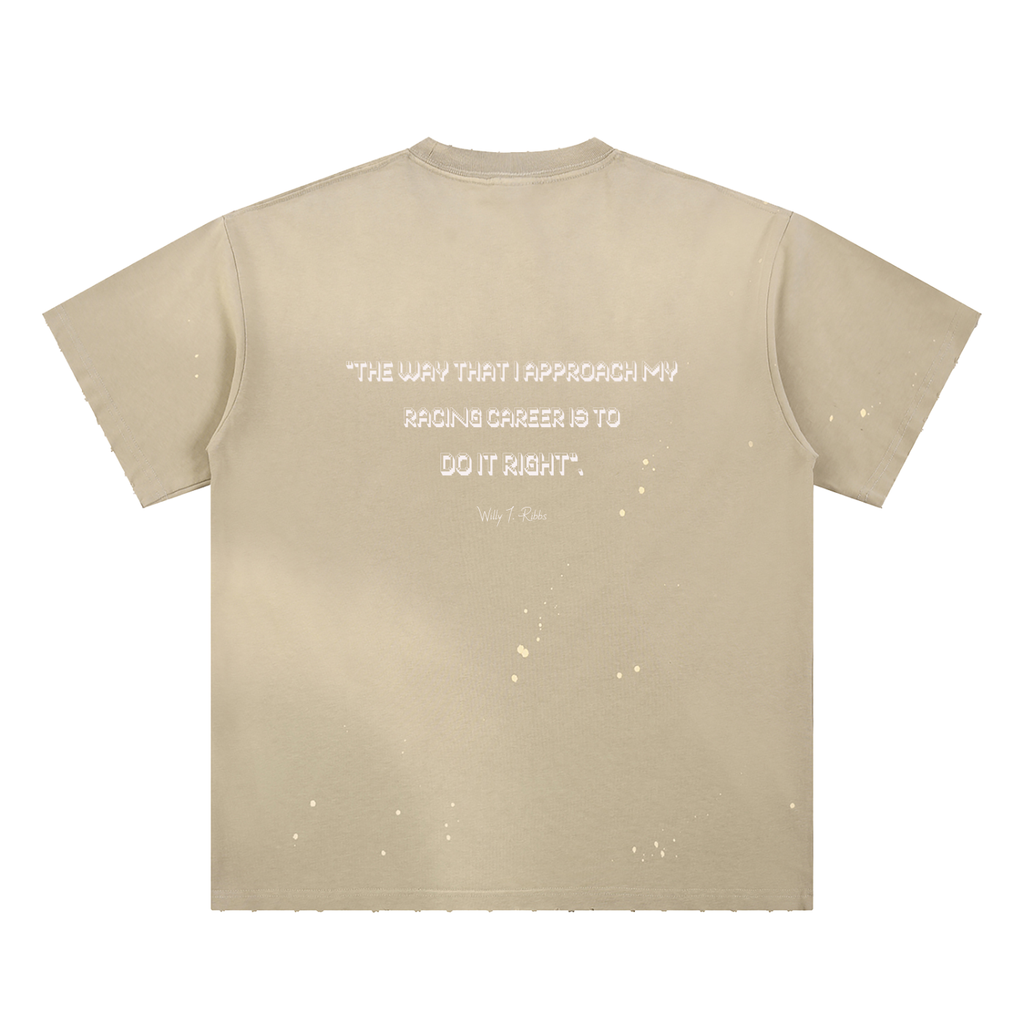 Willy T. Ribbs - Hand-Frayed Sunfade Paint Splatter T-Shirt