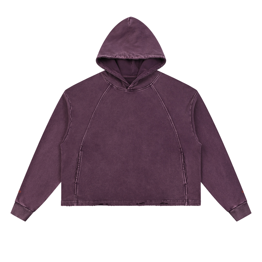 Grit Hoodie - Vintage Washed Frayed-Hem Hoodie