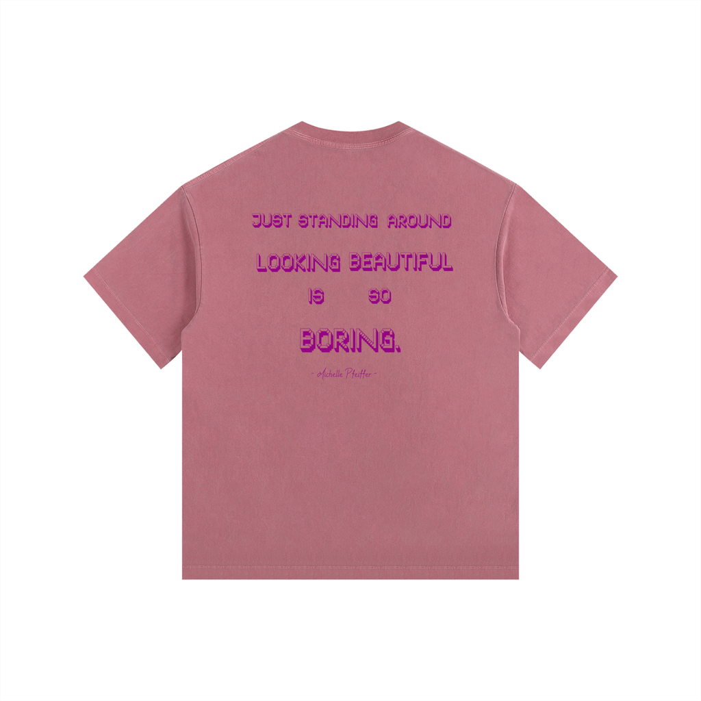 Michelle Pfeiffer - Vintage Washed Oversized Cotton T-Shirt