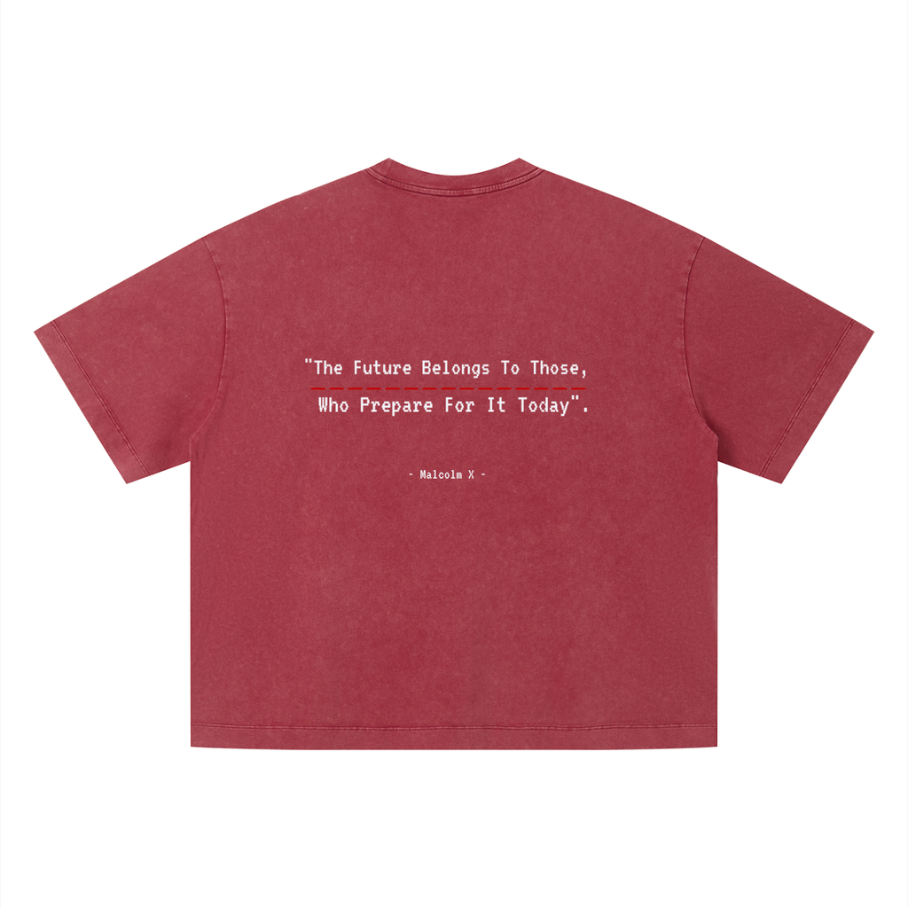 Malcolm X - Unisex Vintage Wash Boxy T-Shirt