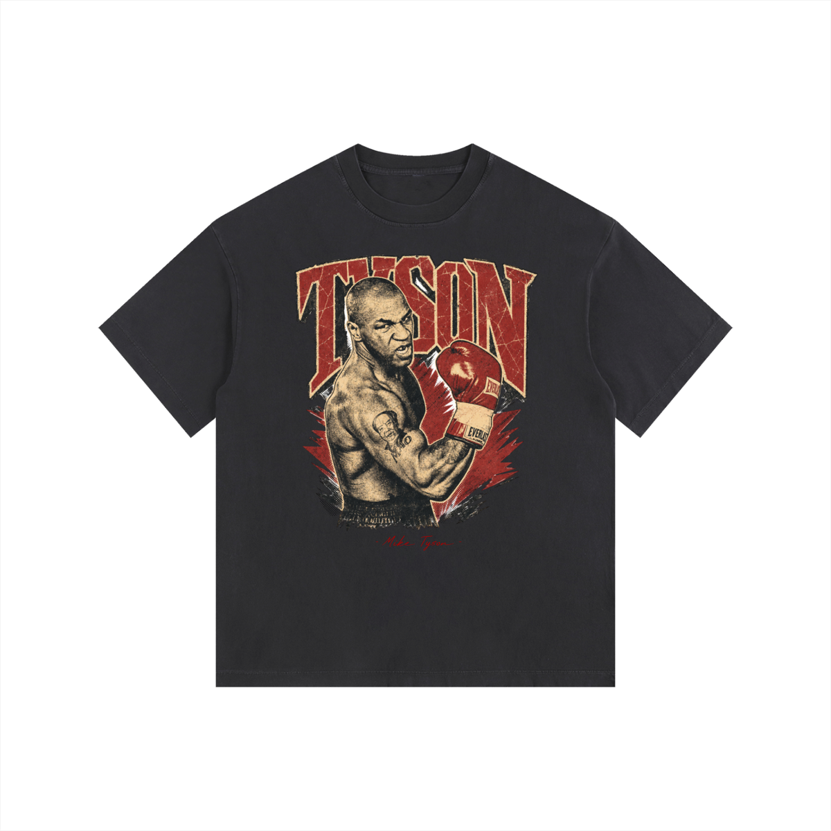 Mike Tyson - Vintage Washed Oversized Cotton T-Shirt