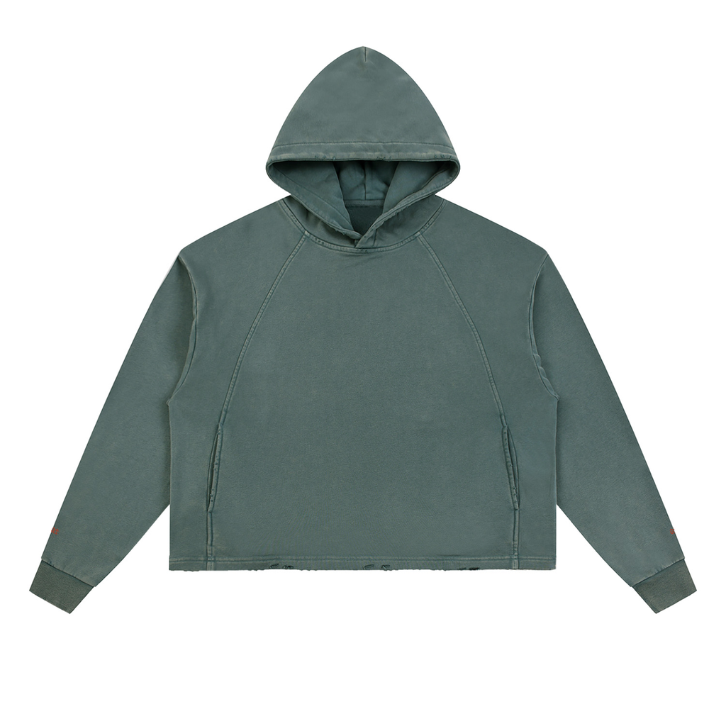 Grit Hoodie - Vintage Washed Frayed-Hem Hoodie