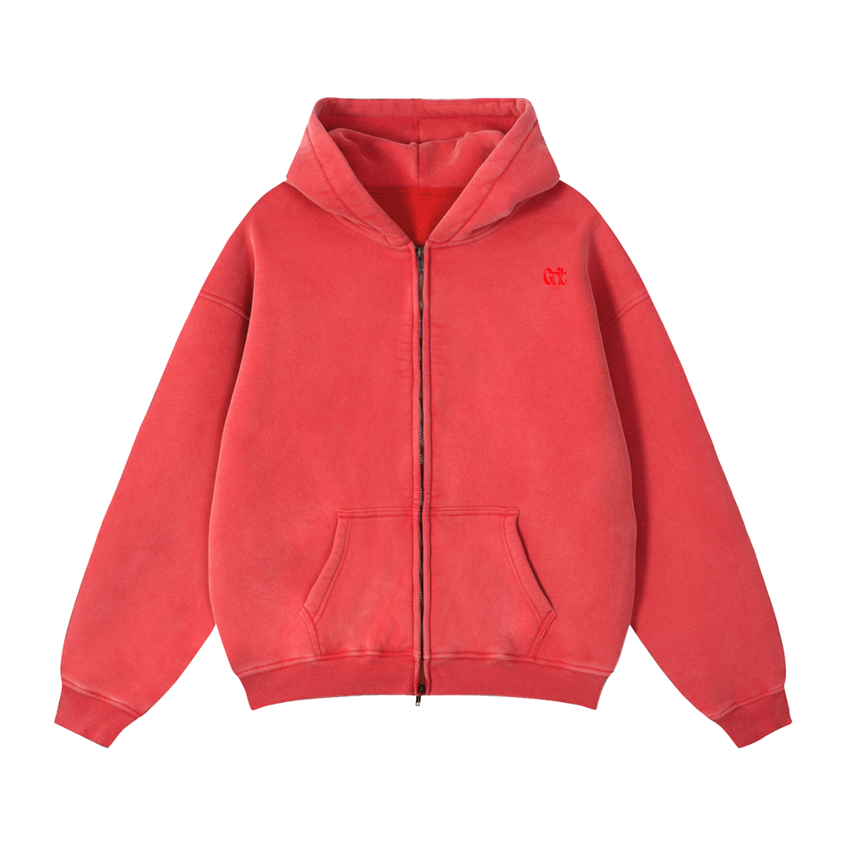 Grit - Zip-Through Boxy Fleece Hoodie