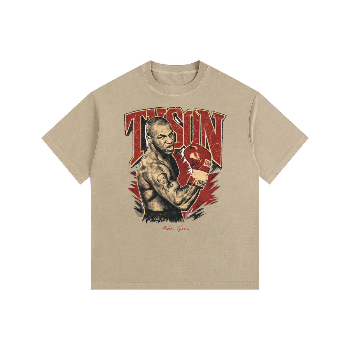 Mike Tyson - Vintage Washed Oversized Cotton T-Shirt