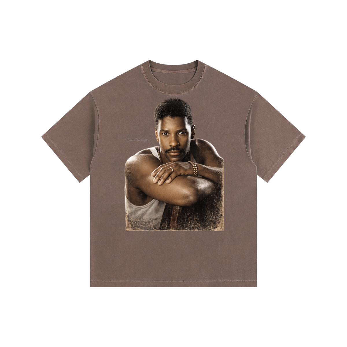 Denzel Washington - Vintage Washed Oversized Cotton T-Shirt