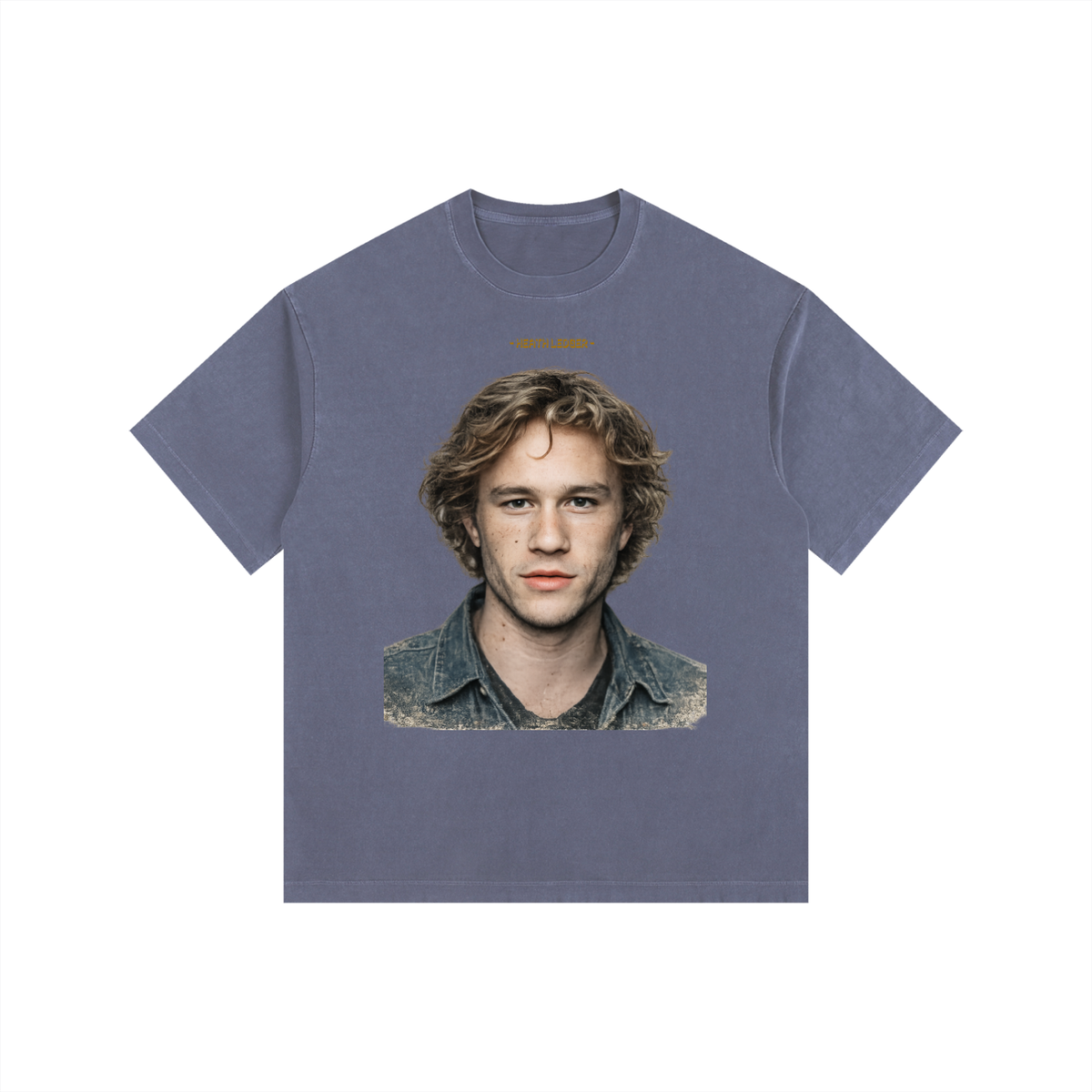 Heath Ledger - Vintage Washed Oversized Cotton T-Shirt