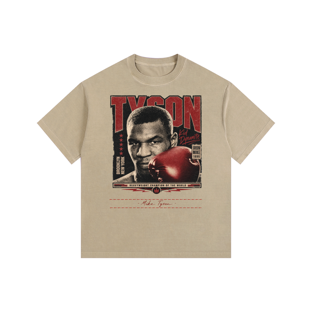 Mike Tyson Vintage - Vintage Washed Oversized Cotton T-Shirt