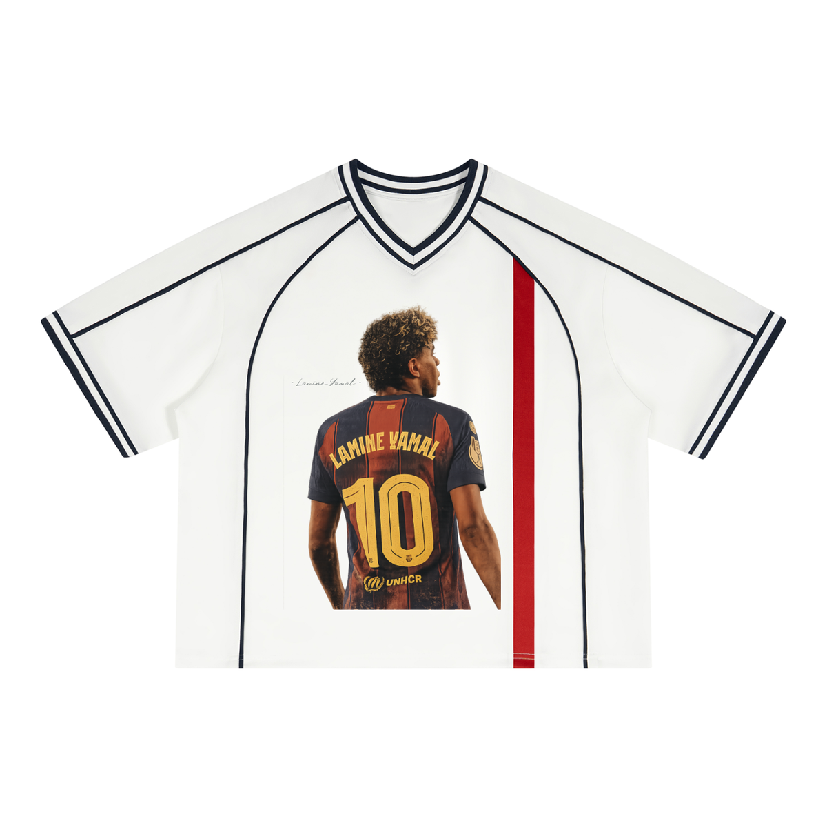 Lamine Yamal - Unisex Boxy V-Neck Soccer Jersey