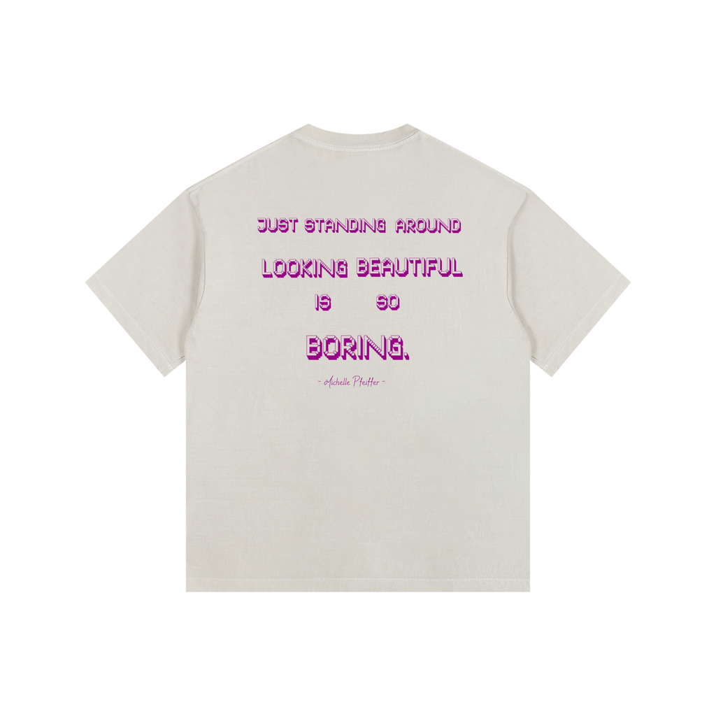 Michelle Pfeiffer - Vintage Washed Oversized Cotton T-Shirt
