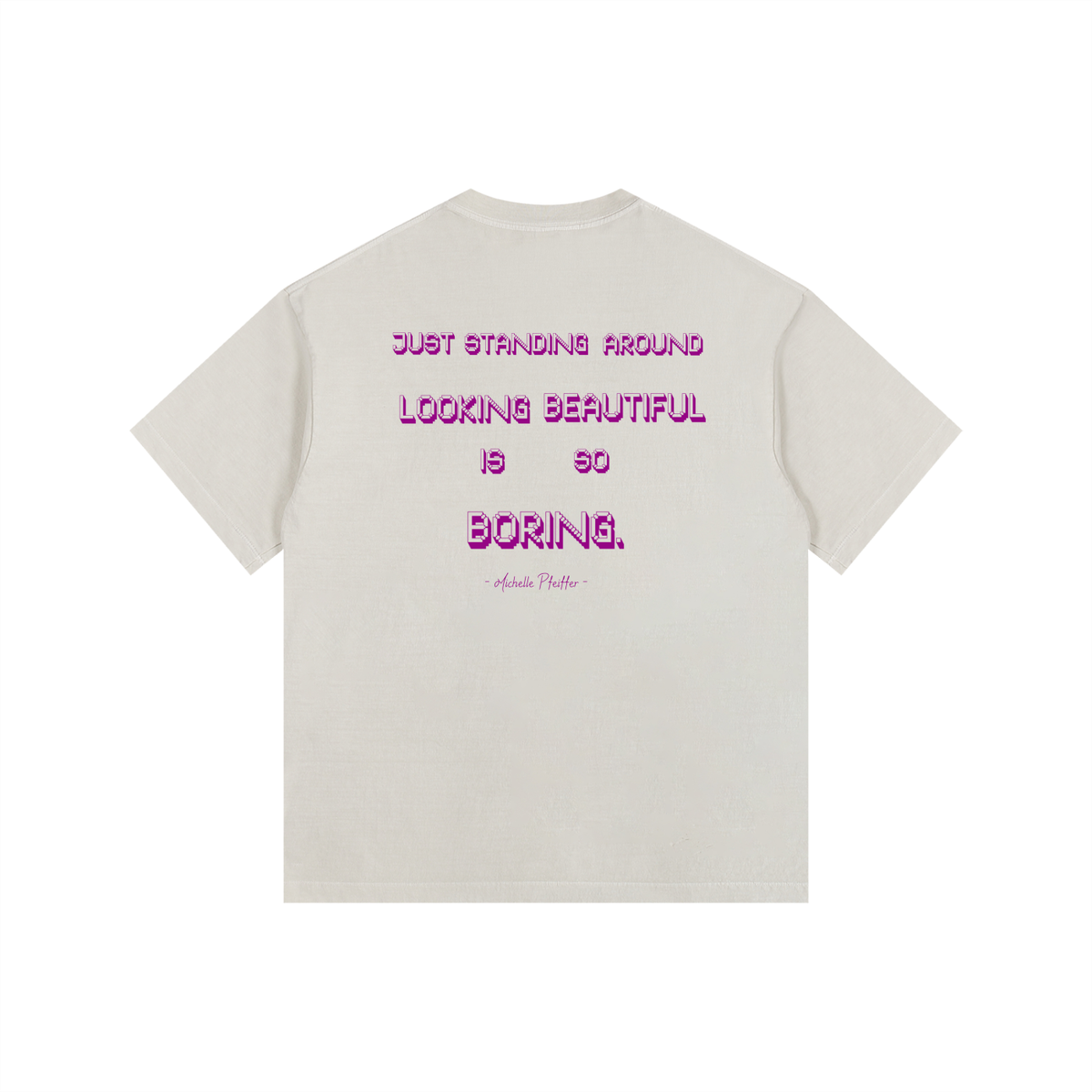 Michelle Pfeiffer - Vintage Washed Oversized Cotton T-Shirt