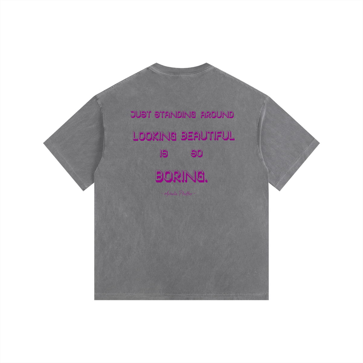Michelle Pfeiffer - Vintage Washed Oversized Cotton T-Shirt
