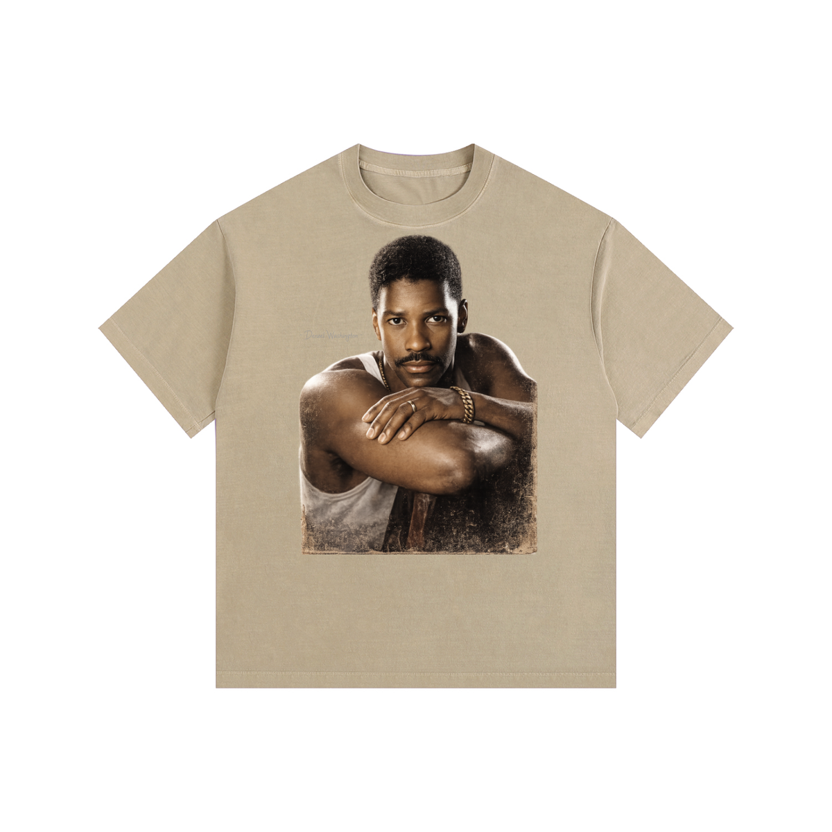 Denzel Washington - Vintage Washed Oversized Cotton T-Shirt