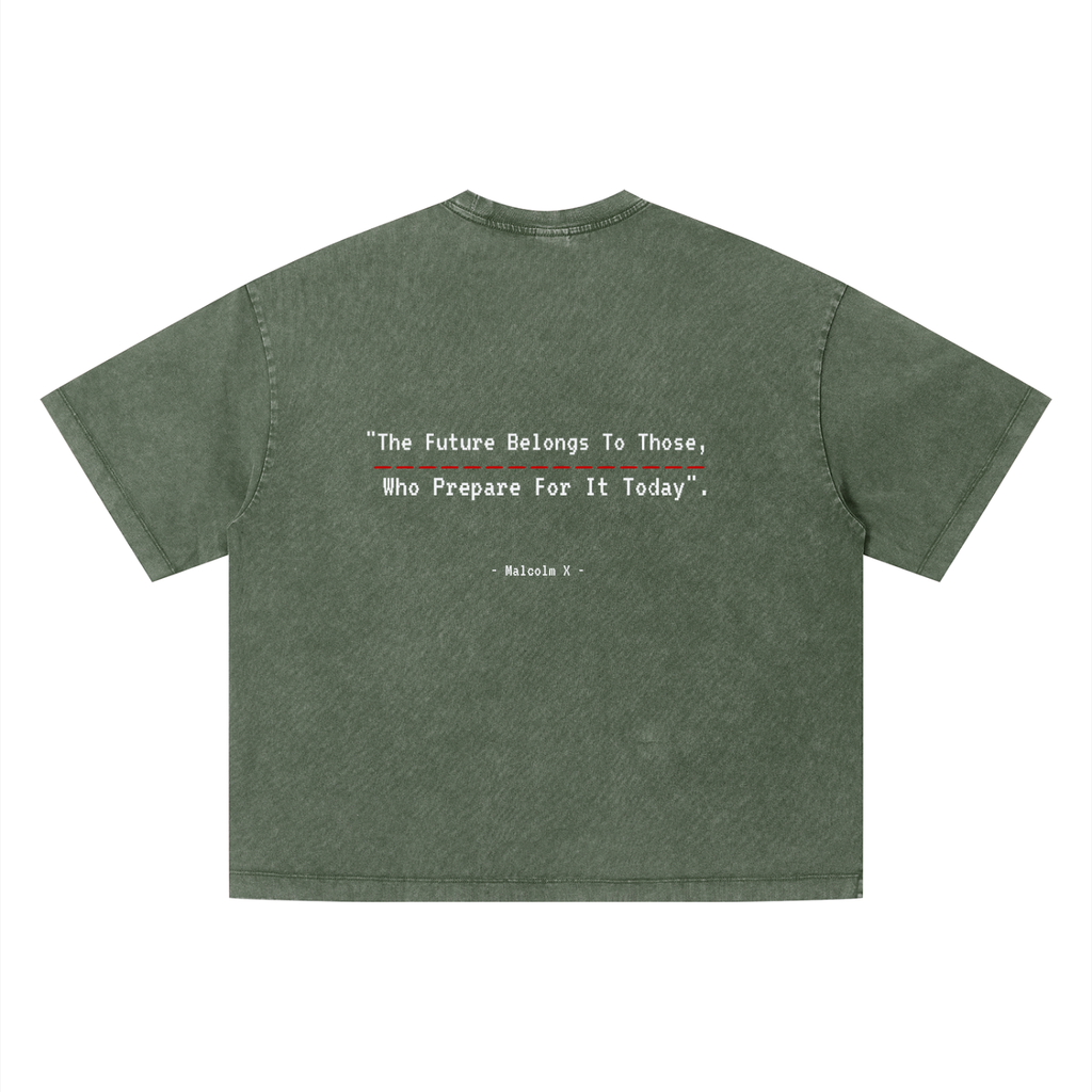 Malcolm X - Unisex Vintage Wash Boxy T-Shirt