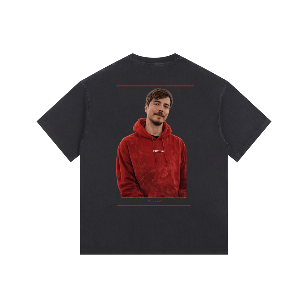 MR. BEAST - Vintage Washed Oversized Cotton T-Shirt